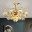 Remote Control LED Crystal Ceiling Fan Light / Ruchi