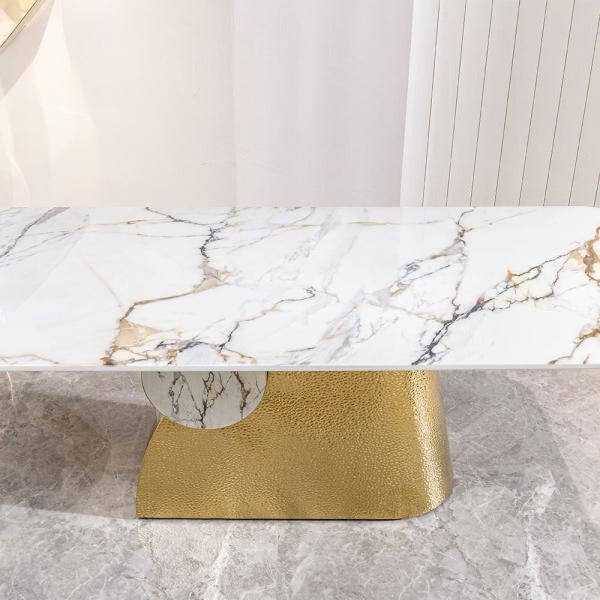 Contemprorary Marble Dining Table Set For 6 / Ruchi