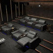 Power Recliner LED Leather Sofa For Theater / Ruchi