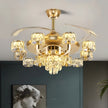 Remote Control LED Crystal Ceiling Fan Light / Ruchi