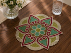 Decorative Floral Medallion Beaded Placemat Set of 2 / Ruchi