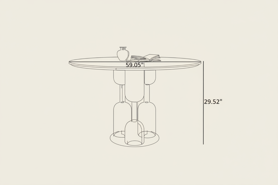 Round Wooden Dining Table with 4 Chairs