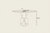 Round Wooden Dining Table with 4 Chairs