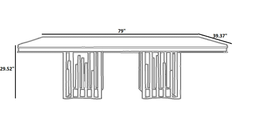Rectangular Marble Dining Table Set