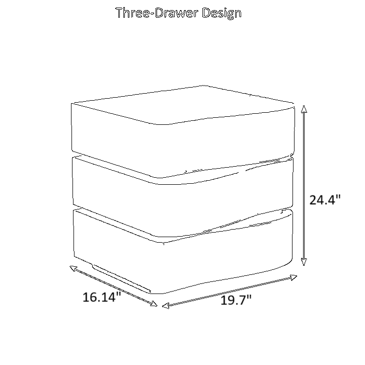 Solid Wooden Leather Bedside Table With LED