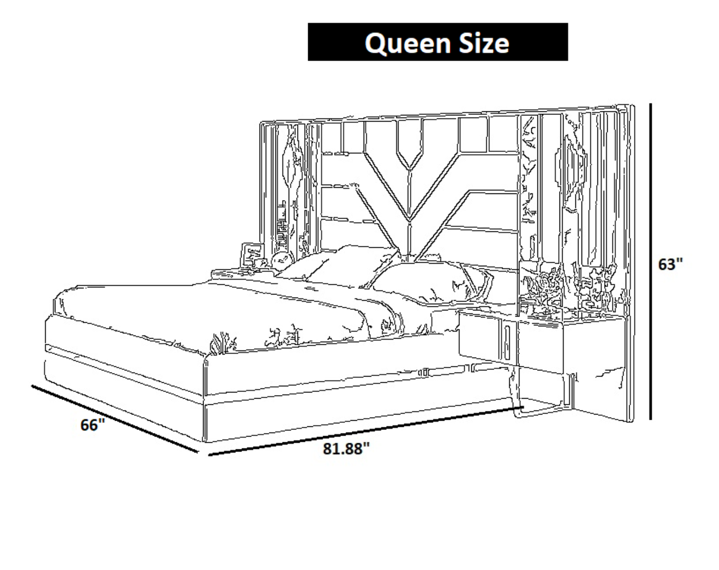 Modern Fabric Bedroom Set With Storage / Ruchi
