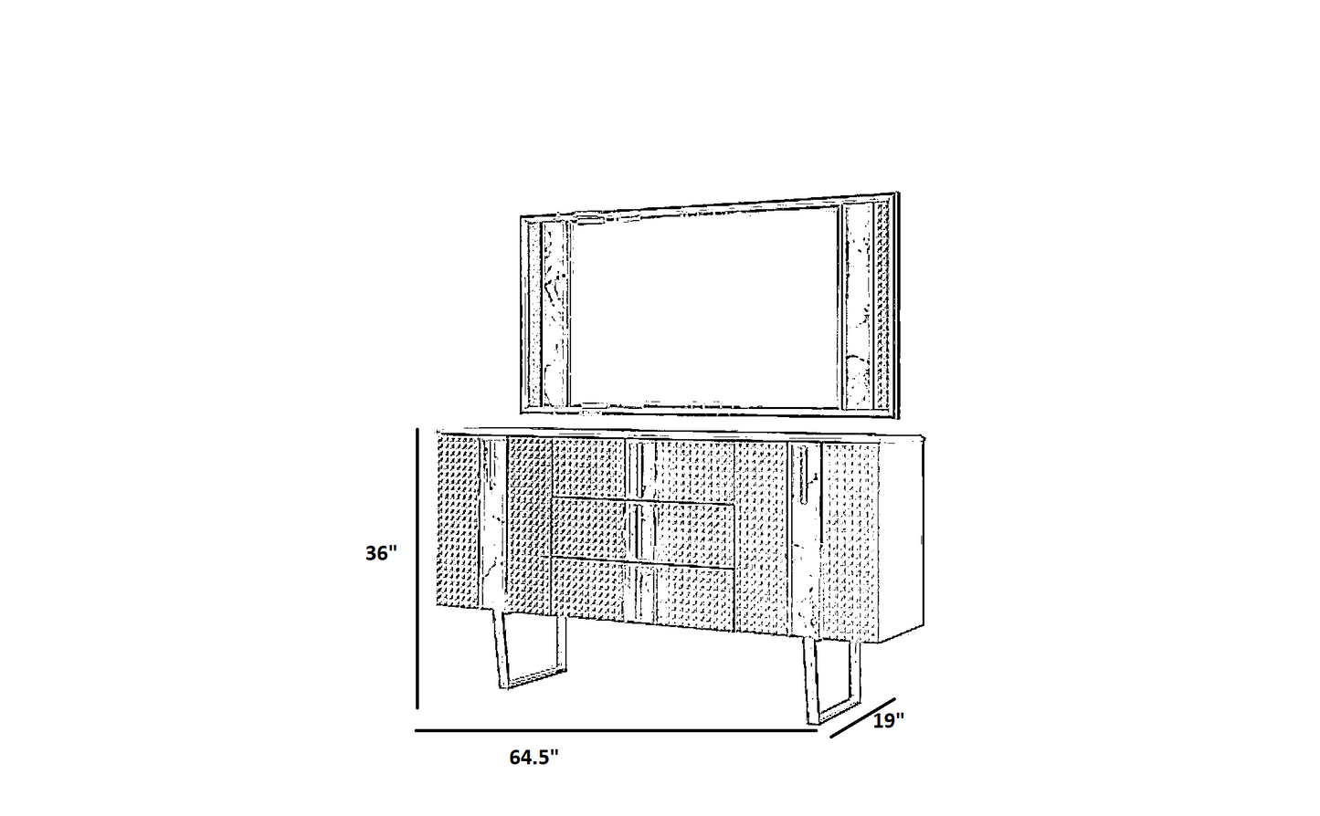 Modern Fabric Bedroom Set With Storage / Ruchi