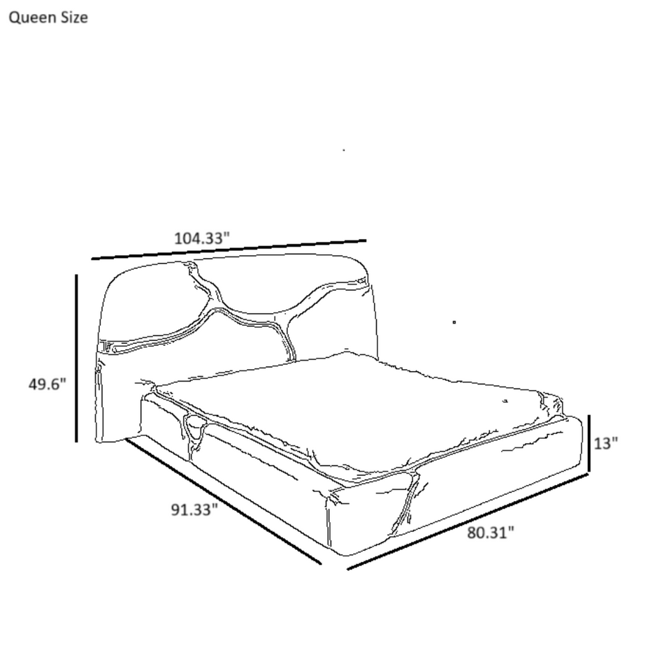 Crackel Design Leather Bedroom Set