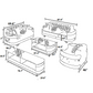 Modern Full Living Leather Sofa Set