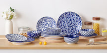 Blue Floral Pattern Porcelain Ceramic Dinnerware Set / Ruchi 