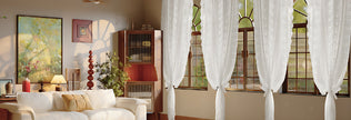 Elegant Floral Design Lace Sheer Polyester Curtain / Ruchi