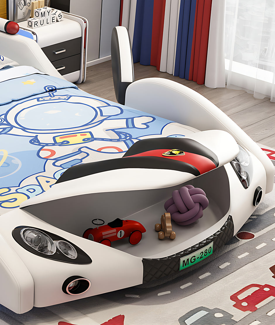 Car Theme Childrens LED Leather Bed / Ruchi