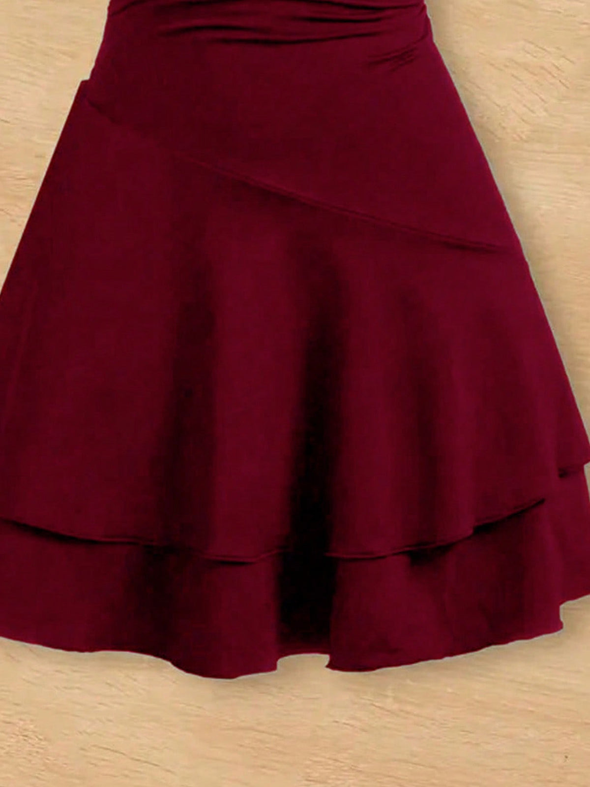 Girls Halter Neck Tiered Skater Polyester Dress / Ruchi