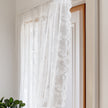 Elegant Floral Design Lace Sheer Polyester Curtain / Ruchi