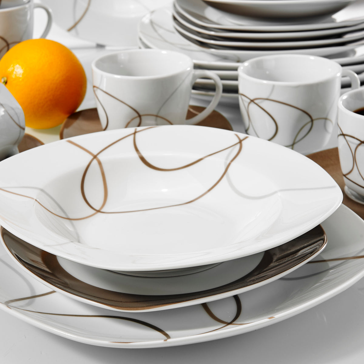 30 Piece Porcelain Ceramic Dinnerware Set For 6 / Ruchi