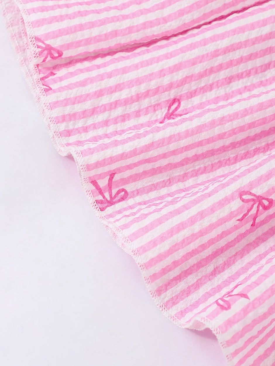 Striped Polyester Halter Top And Pant Set For Girls / Ruchi