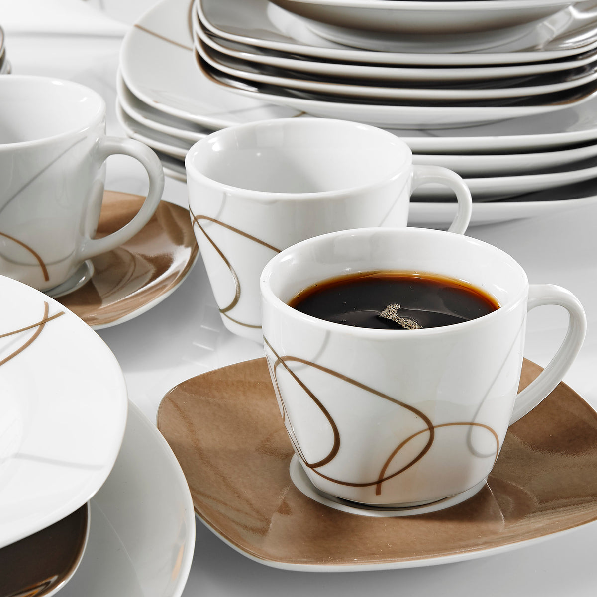 30 Piece Porcelain Ceramic Dinnerware Set For 6 / Ruchi