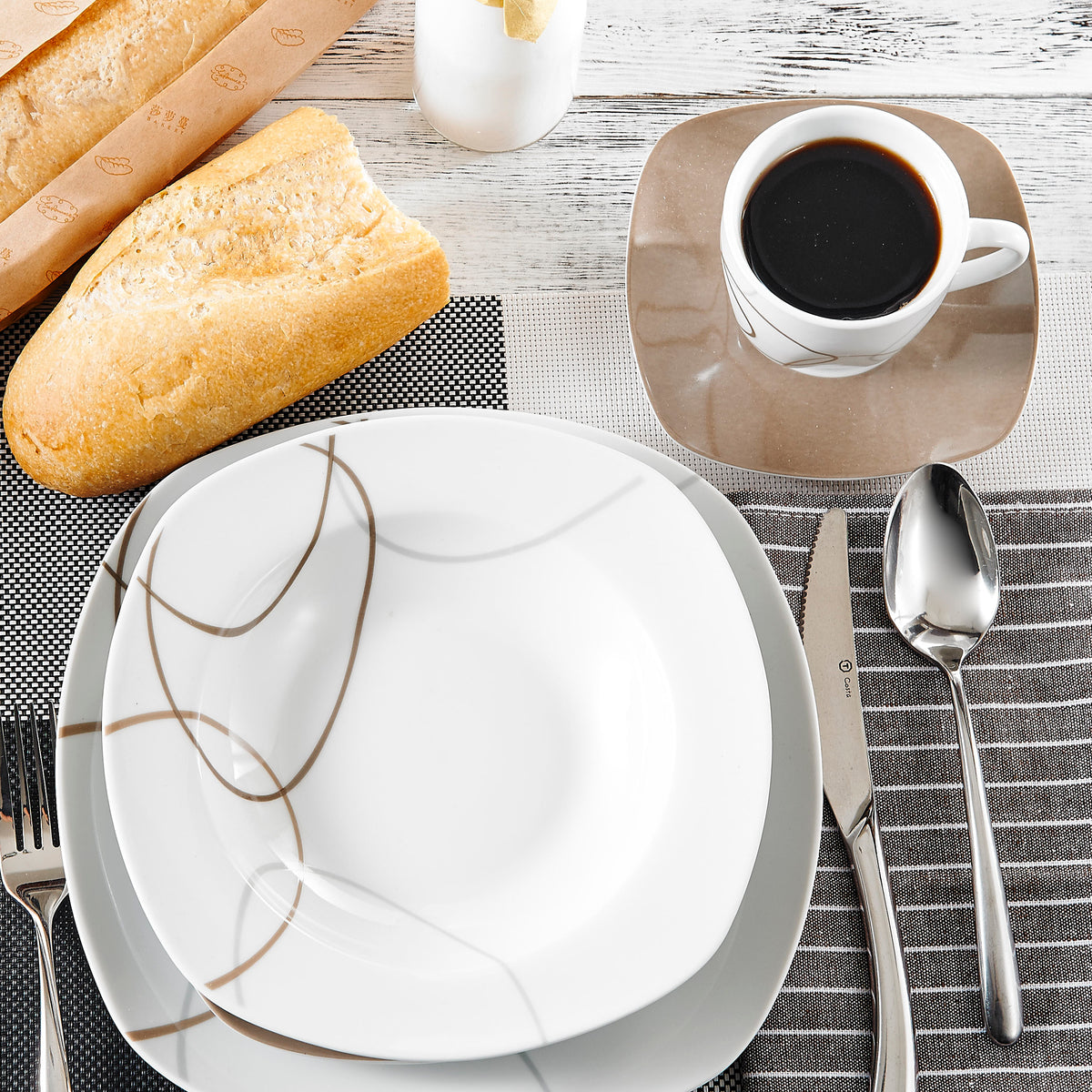 30 Piece Porcelain Ceramic Dinnerware Set For 6 / Ruchi