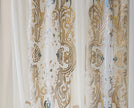 European Style Luxury Embroidered Polyester Sheer Curtain / Ruchi