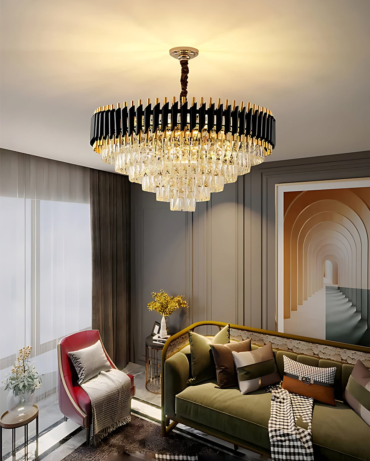 Modern Round K9 Crystal Luxurious Chandelier / Ruchi