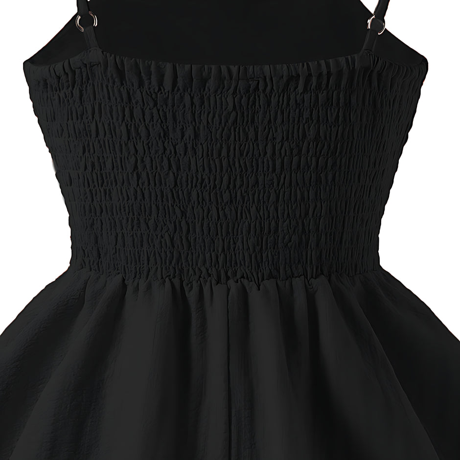 Girls Elegant Tiered Polyester Dress With Bow Straps / Ruchi