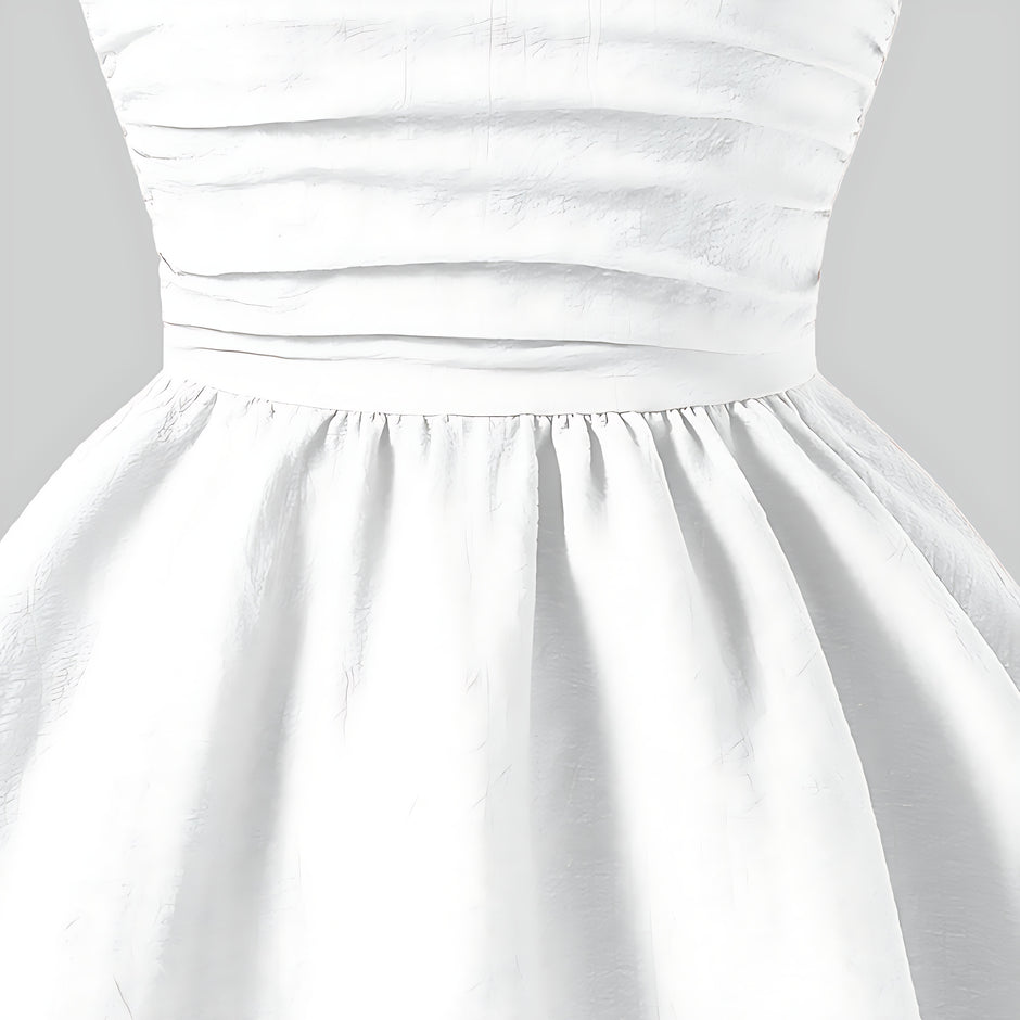 Girls Elegant Tiered Polyester Dress With Bow Straps / Ruchi