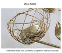 Golden Metal Bird And Branch Tealight Candle Holder