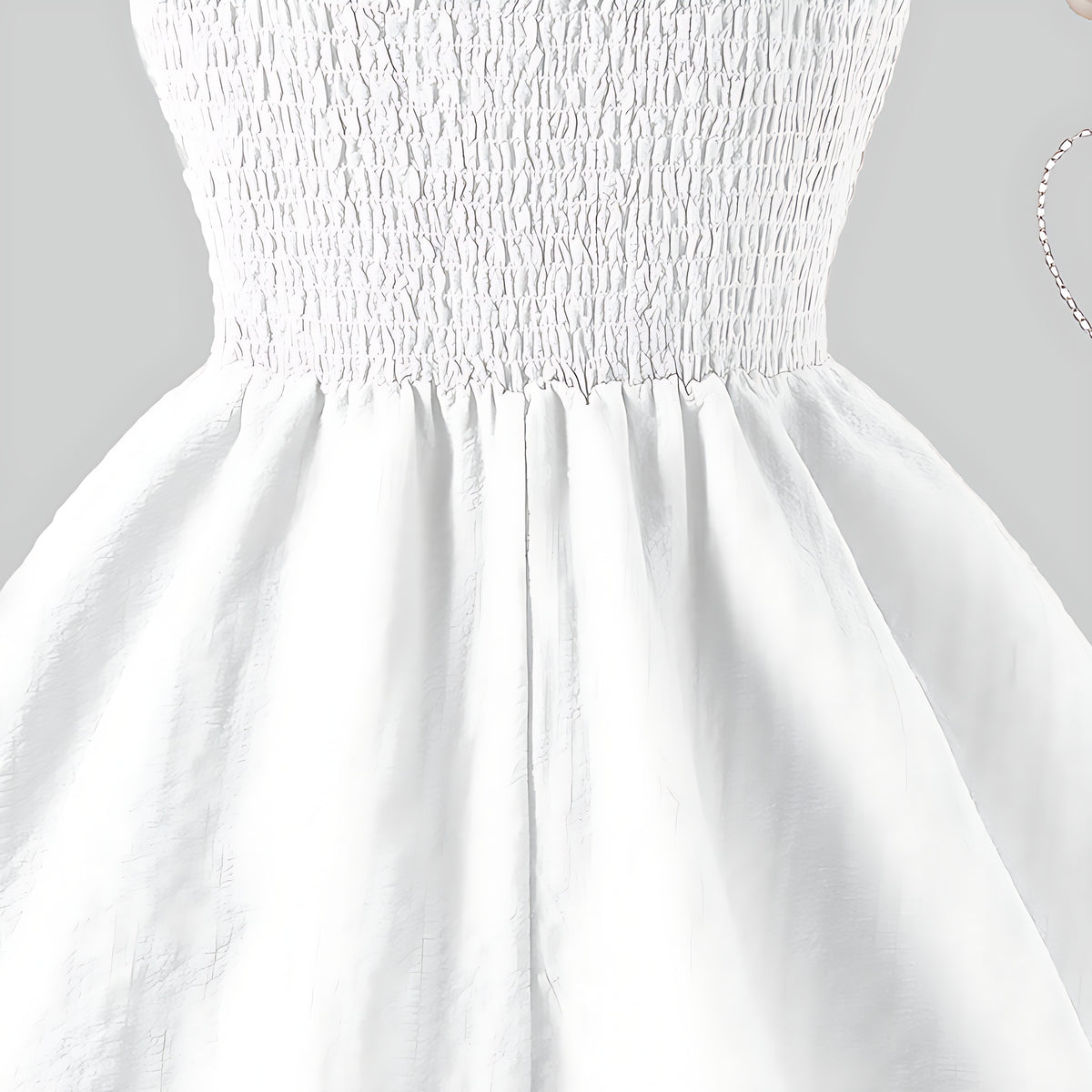 Girls Elegant Tiered Polyester Dress With Bow Straps / Ruchi