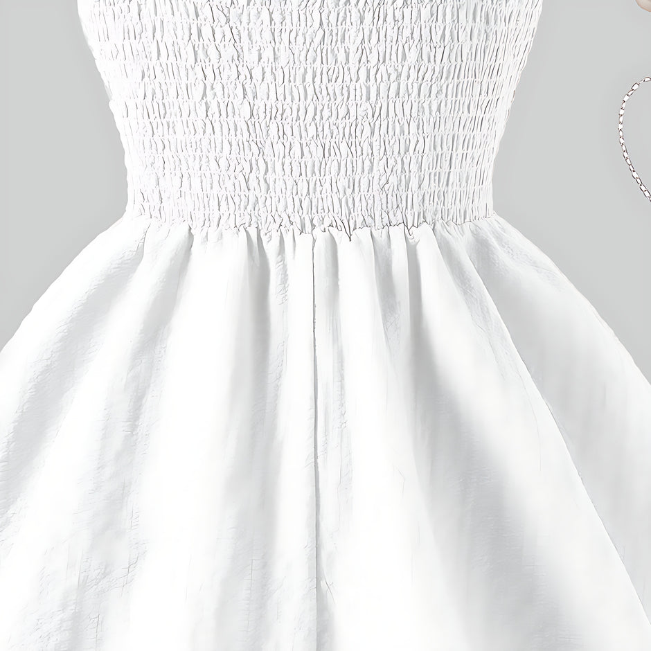 Girls Elegant Tiered Polyester Dress With Bow Straps / Ruchi