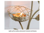Golden Metal Bird And Branch Tealight Candle Holder