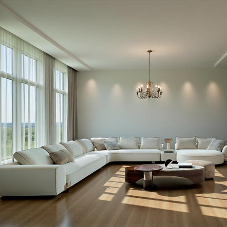 L-Shaped Sectional Sofa With Boucle Fabric Upholstery / Ruchi