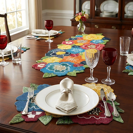 Elegant Beaded Table Runner / Ruchi