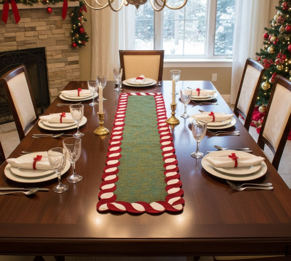 Elegant Beaded Table Runner Decor / Ruchi