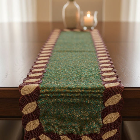 Elegant Beaded Table Runner Decor / Ruchi