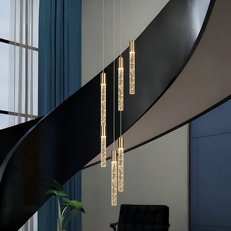 Elegant LED Tube Staircase Pendant Light / Ruchi