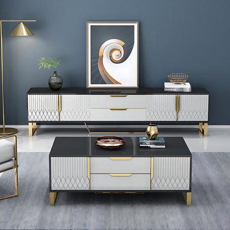 Elegant Wooden Coffee Table And TV Stand Set / Ruchi