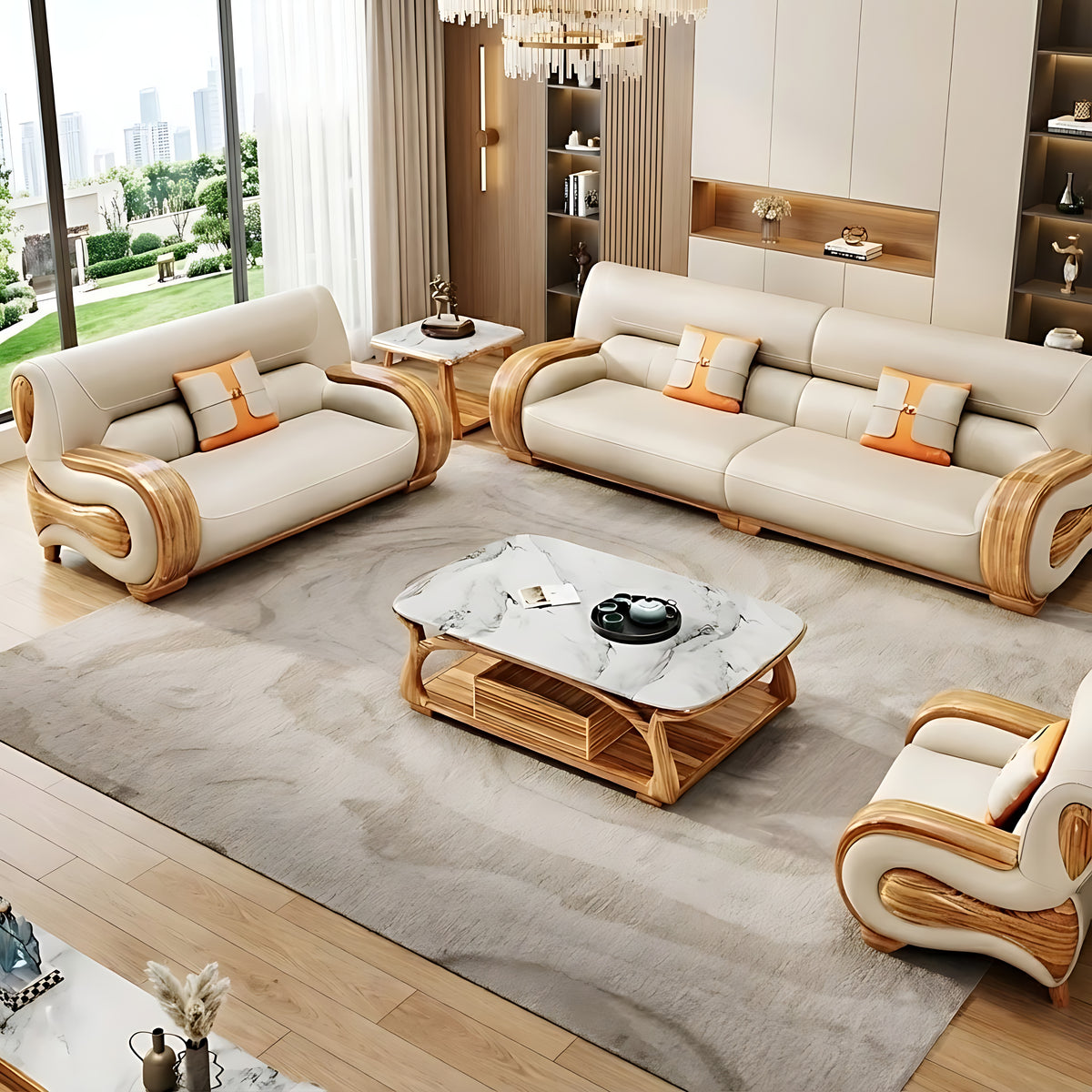 European Royal Leather Sofa Set / Ruchi