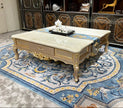 European Marble Top Coffee Table With Storage / Ruchi