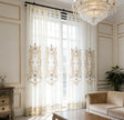 European Style Luxury Embroidered Polyester Sheer Curtain / Ruchi