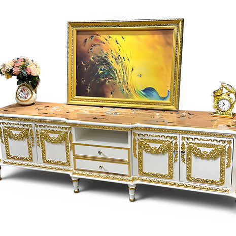 European Wooden TV Stand Cabinet With Storage / Ruchi