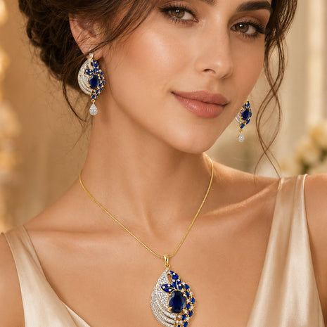 Exquisite American Diamond Necklace And Earrings Set / Ruchi