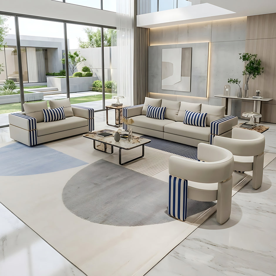 Modern Leather Living Room Sofa Set / Ruchi