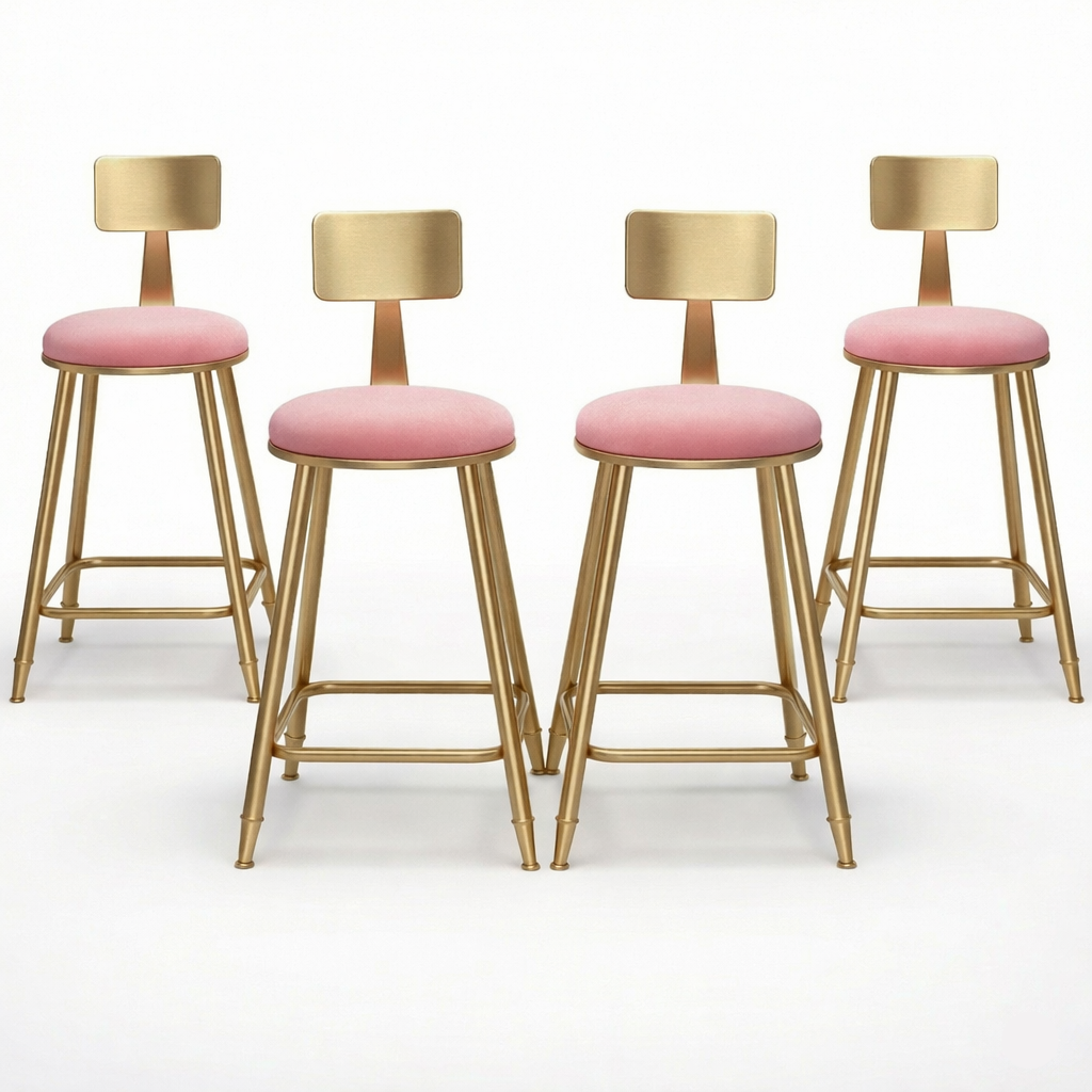 Fabric Bar Stools Set of 4 / Ruchi