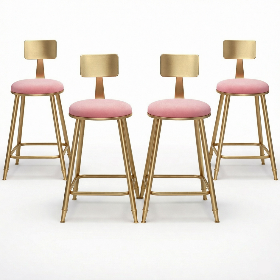 Fabric Bar Stools Set of 4 / Ruchi