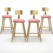 Fabric Bar Stools Set of 4 / Ruchi