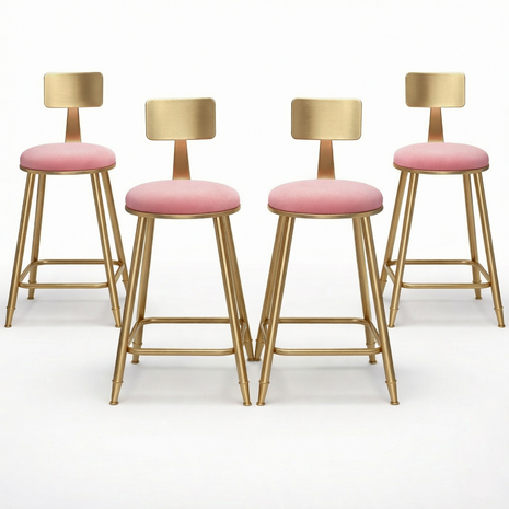 Fabric Bar Stools Set of 4 / Ruchi