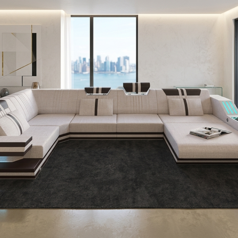 Fabric Sectional Sofa With LED Lights / Ruchi