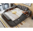 Fabric Upholstered Multifunctional Smart Bed With Storage / Ruchi