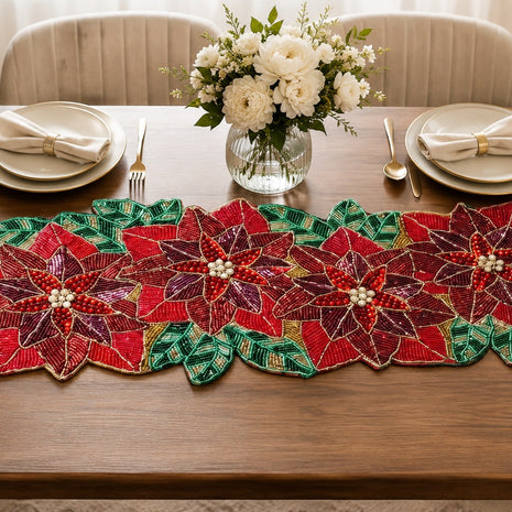 Floral Cutwork Multicolor Beaded Runner / Ruchi