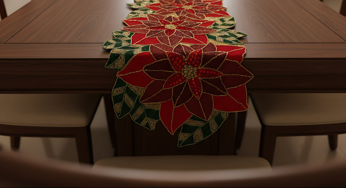 Floral Cutwork Multicolor Beaded Runner / Ruchi